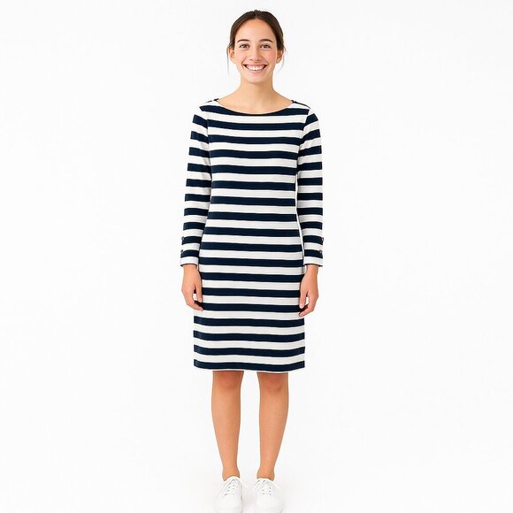 Hatley Striped Blue White Dress Size Large Nautical Preppy Coastal Style - Picture 1 of 14